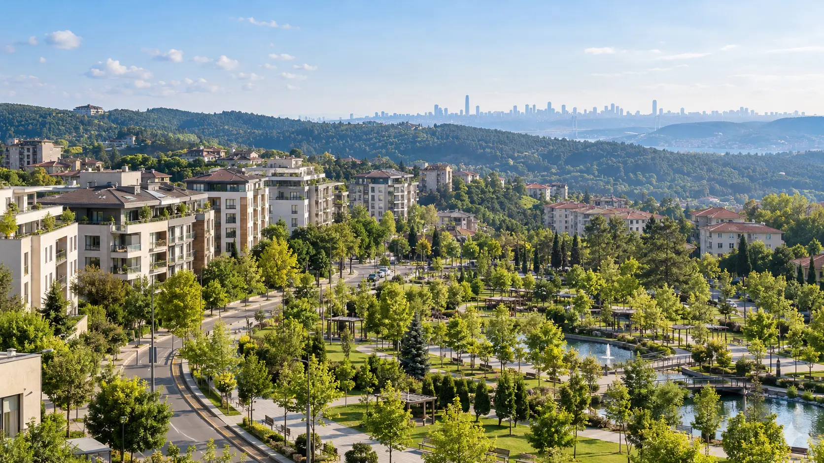 Çekmeköy'ün yeşil şehir dokusunu gösteren temsili manzara